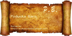 Poduska Bars névjegykártya